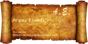 Argay Elemér névjegykártya