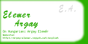 elemer argay business card
