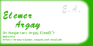elemer argay business card